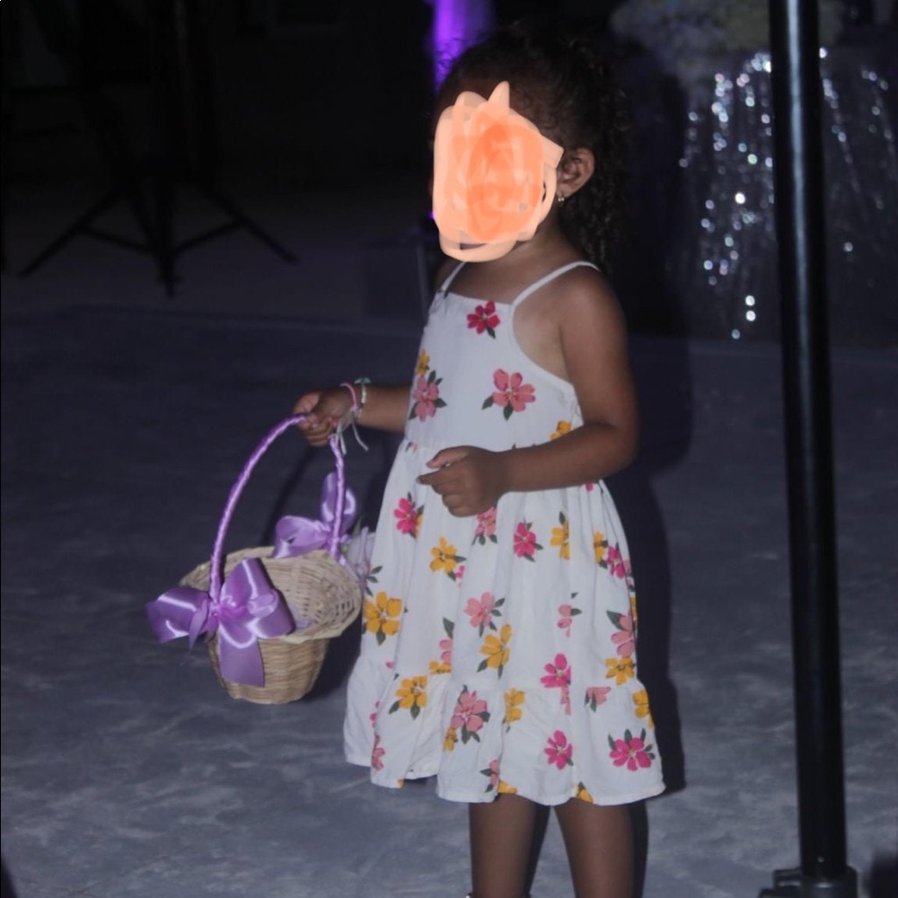 Girls white and floral dress